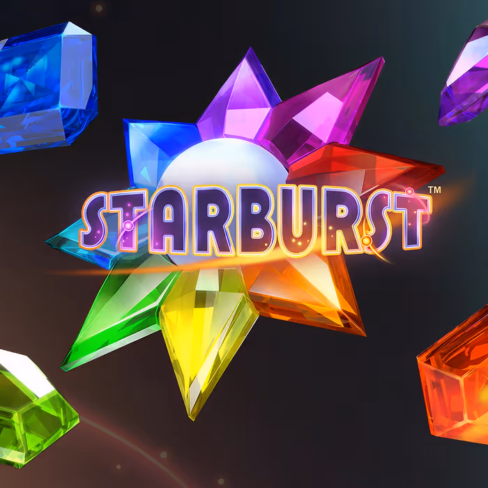 Starburst slot game featuring colorful gems and expanding wilds with high RTP